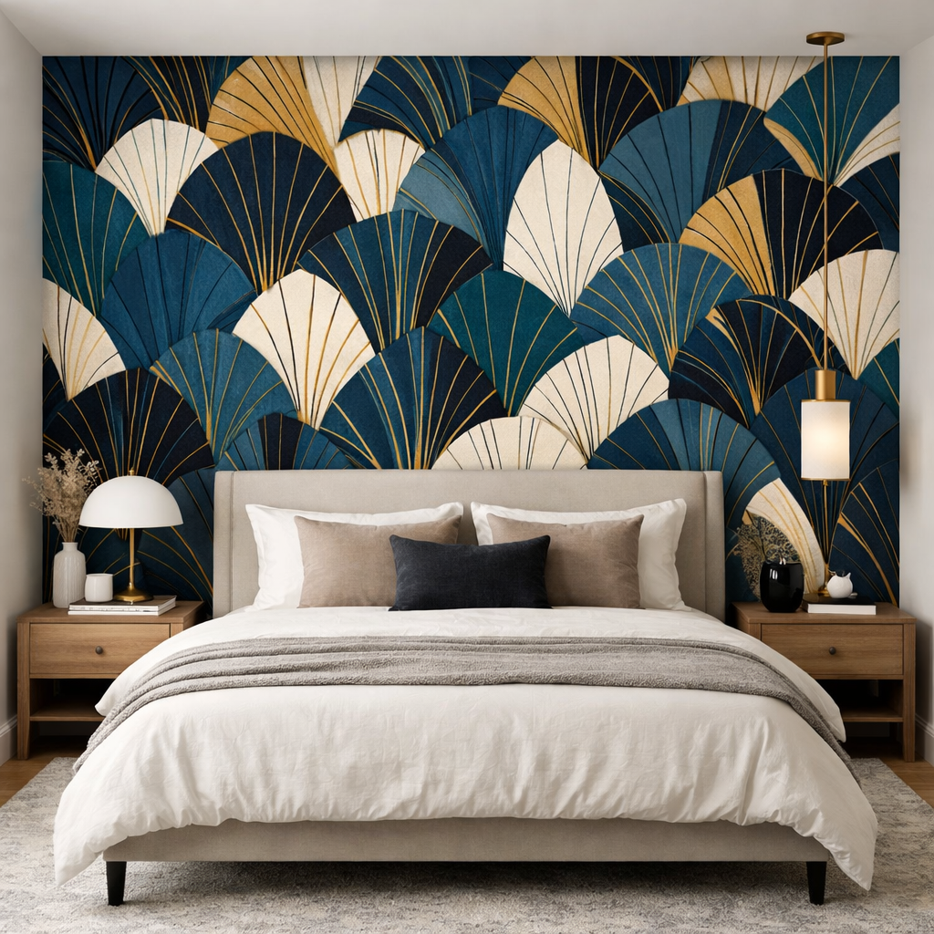 Grace Painting Inc accent wall wallpaper installation in Jacksonville