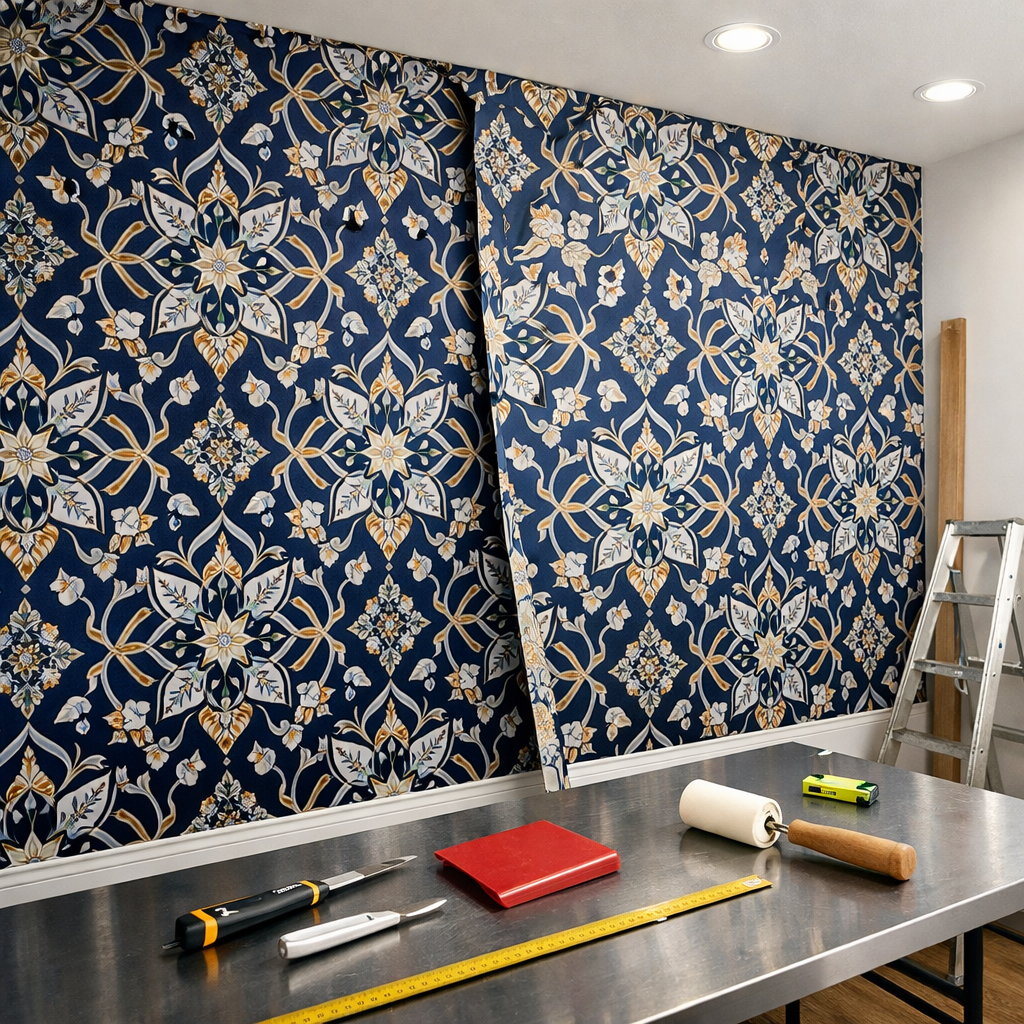 Grace Painting Inc custom pattern wallpaper installation in Jacksonville